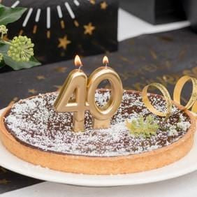 Geburtstagskerze Zahl 40 gold