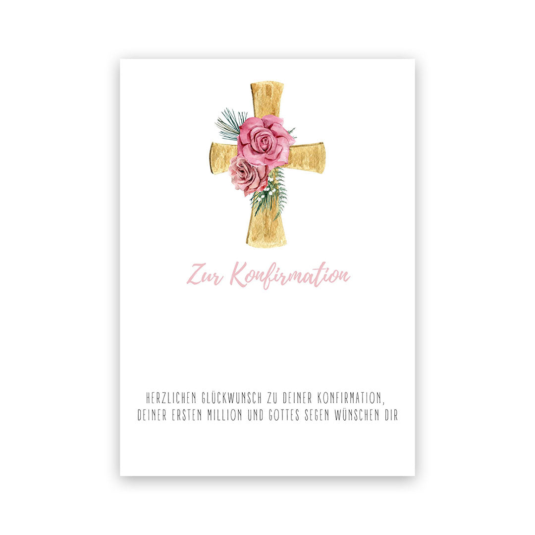 geldgeschenk zur konfirmation erste million kreuz