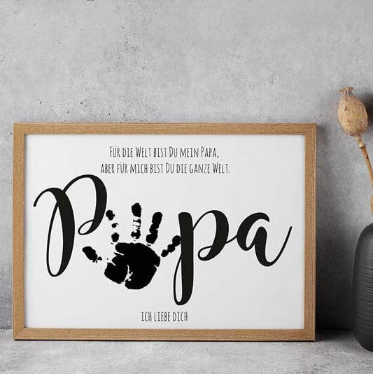 Geschenk Handabdruck Vorlage Papa Sofort Download