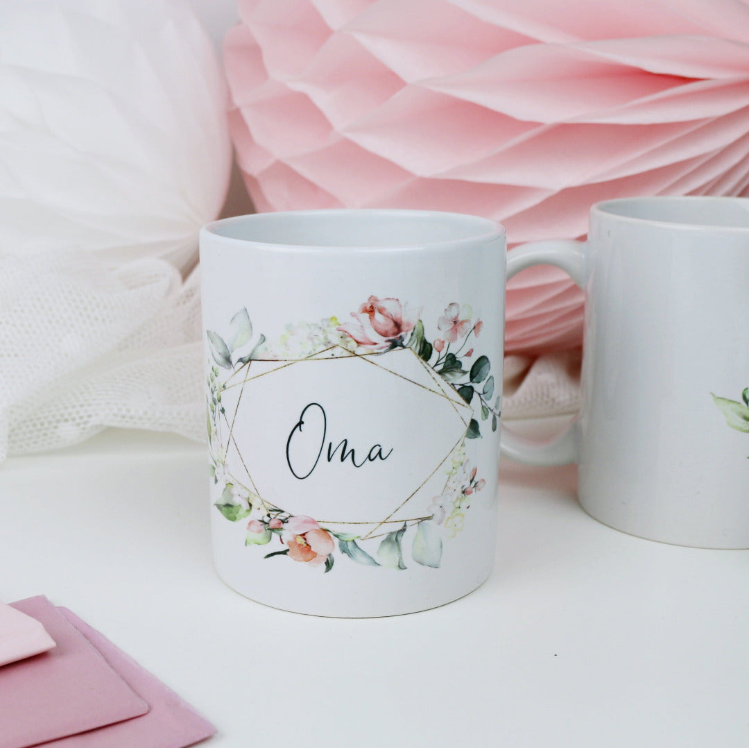 Geschenk Tasse Oma Bluetenzauber