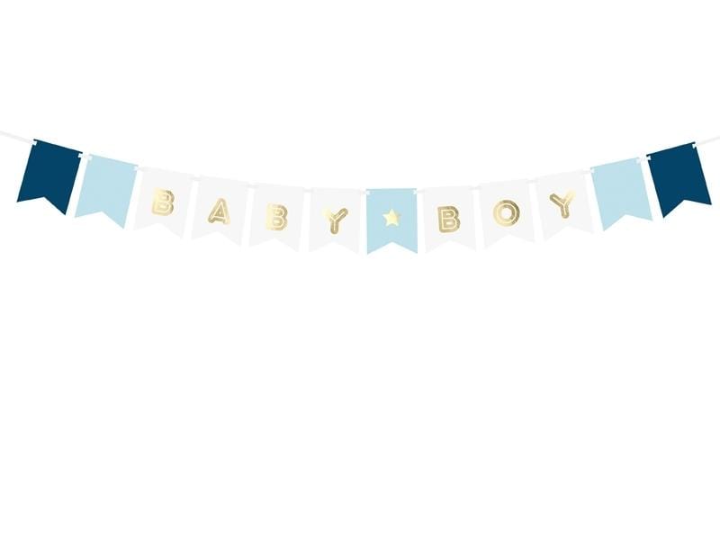 Girlande Baby Boy blau und weiß
