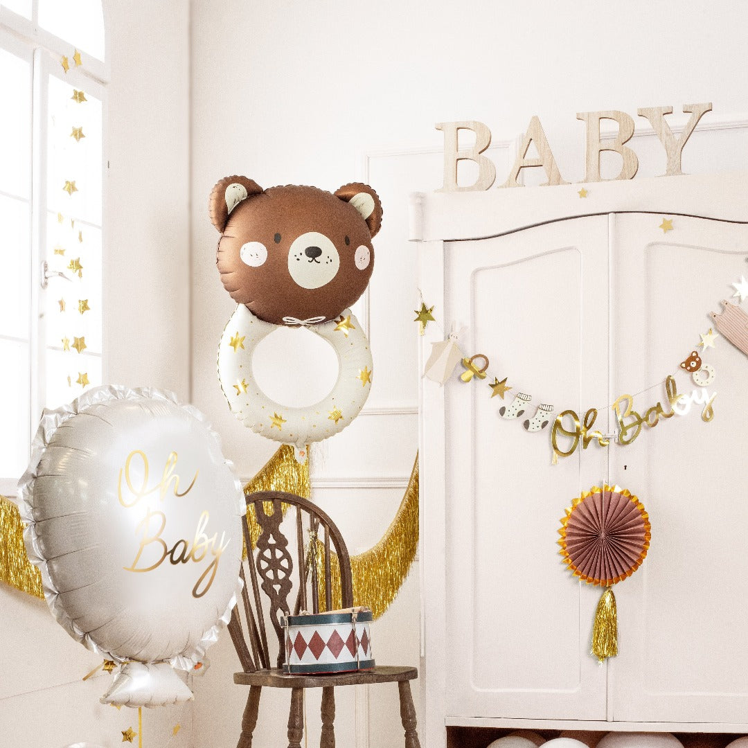 Folienballon Teddybär Rassel