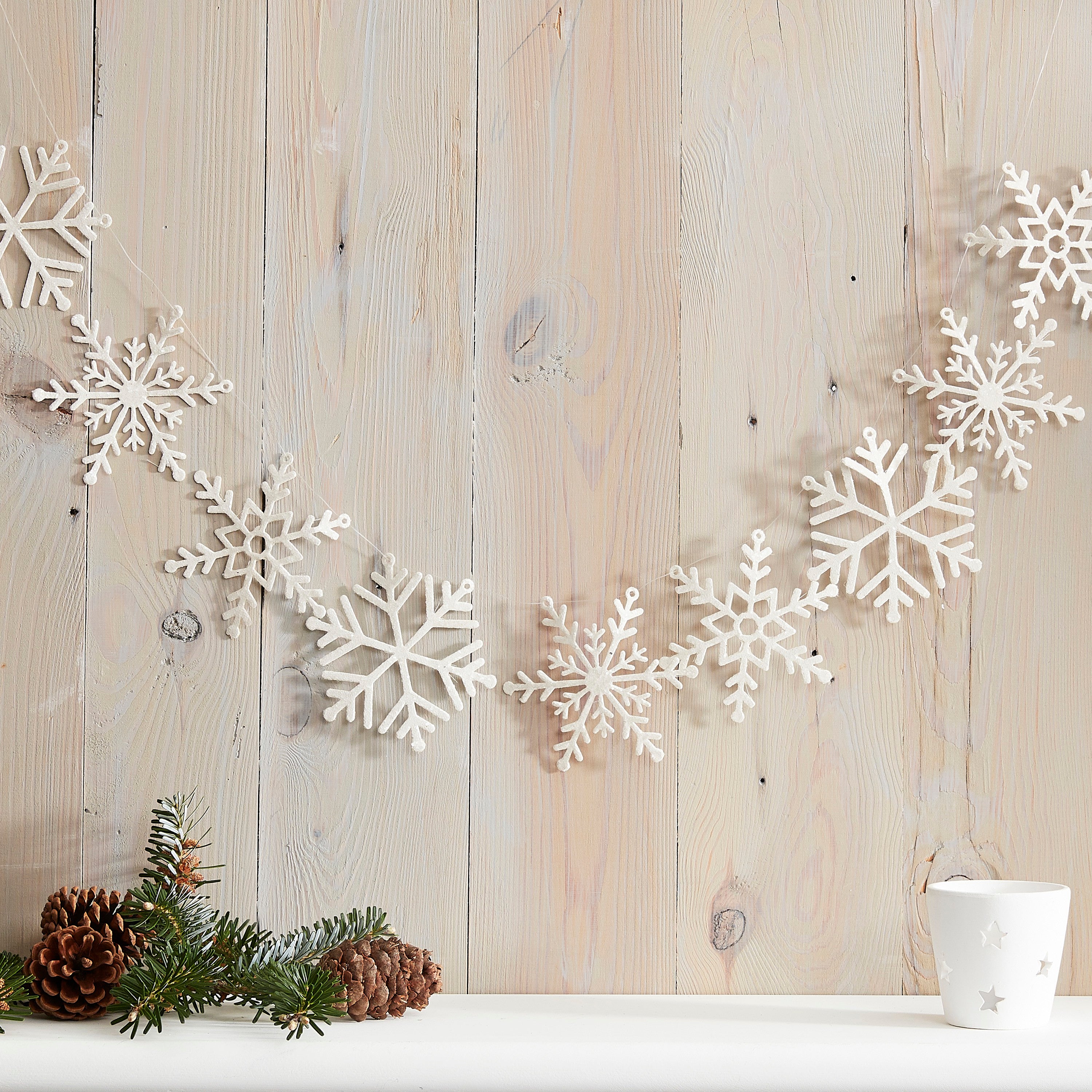 Glitter Girlande Schneeflocke