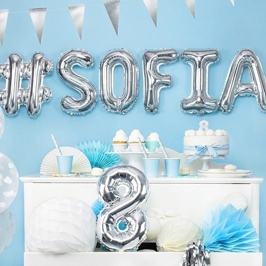Folienballon Hashtag silber