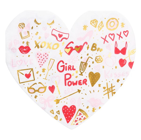 Servietten Herz Form Girl Power