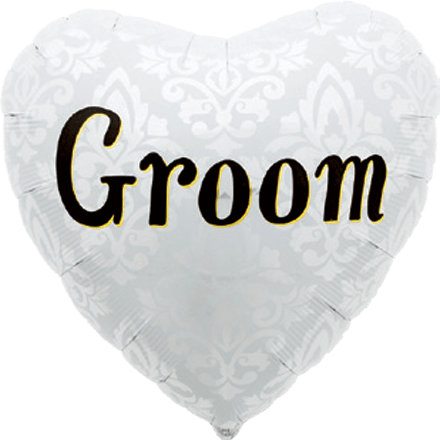 folienballon in herzform mit aufdruck groom