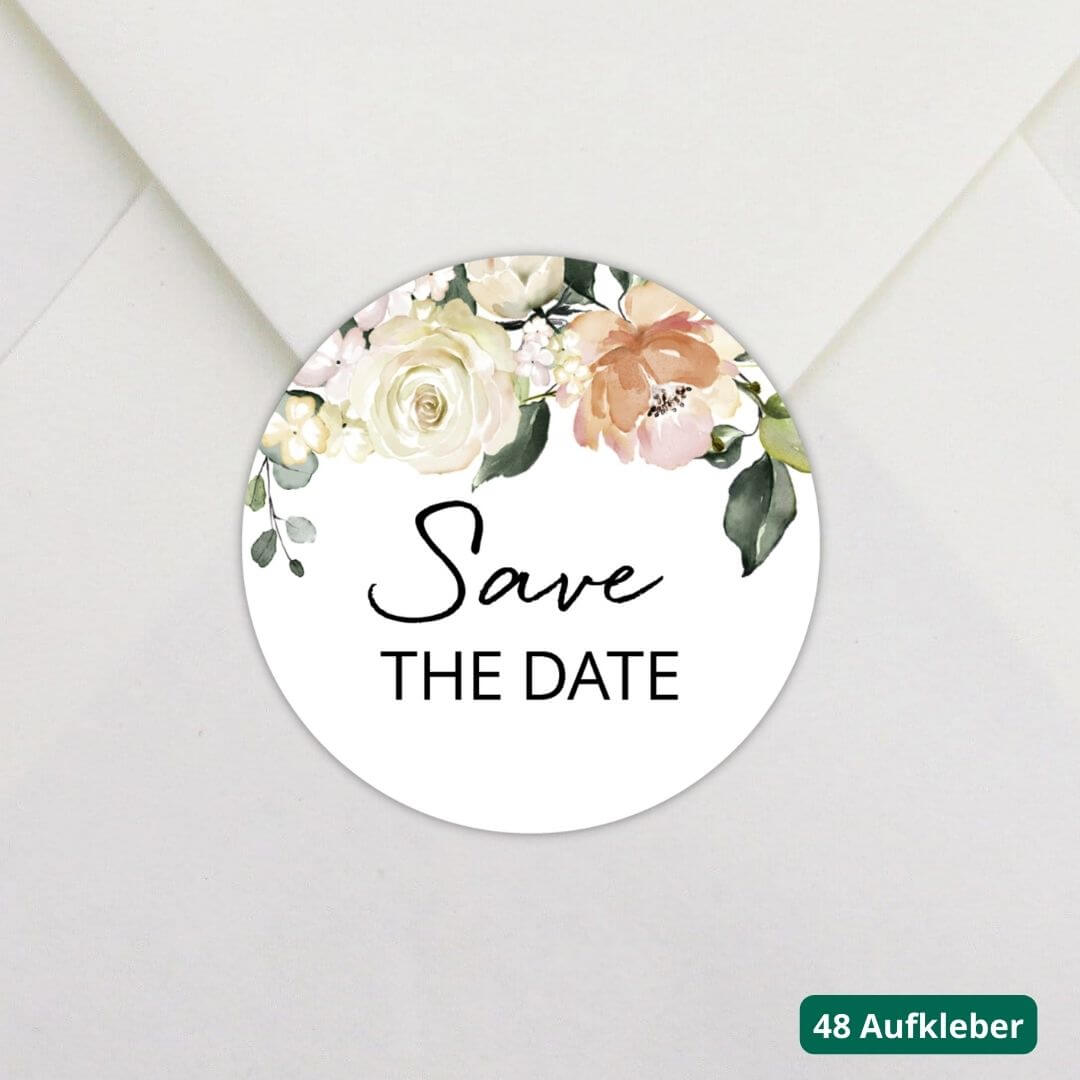 aufkleber save the date bluetenzauber 48 stueck