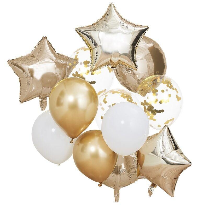 Latexballons Folienballons Set in gold