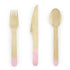 Holzbesteck Set rosa
