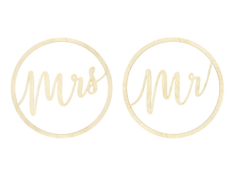 Holz Stuhlschilder Mr und Mrs