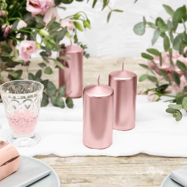 Stumpkerzen Set rosegold