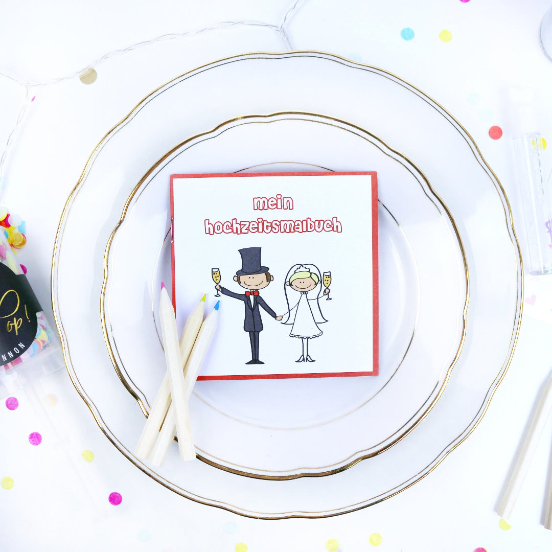 Kinder Malbuch für die Hochzeit