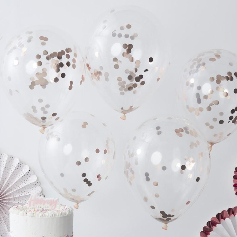 Tolle Konfetti Ballons rosegold für Deine Hochzeitsfeier – Ja-Hochzeitsshop