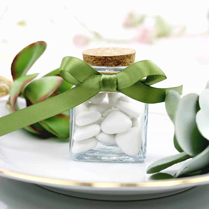 Korkenglas Set quadratisch für Gastgeschenke (12 Stück)