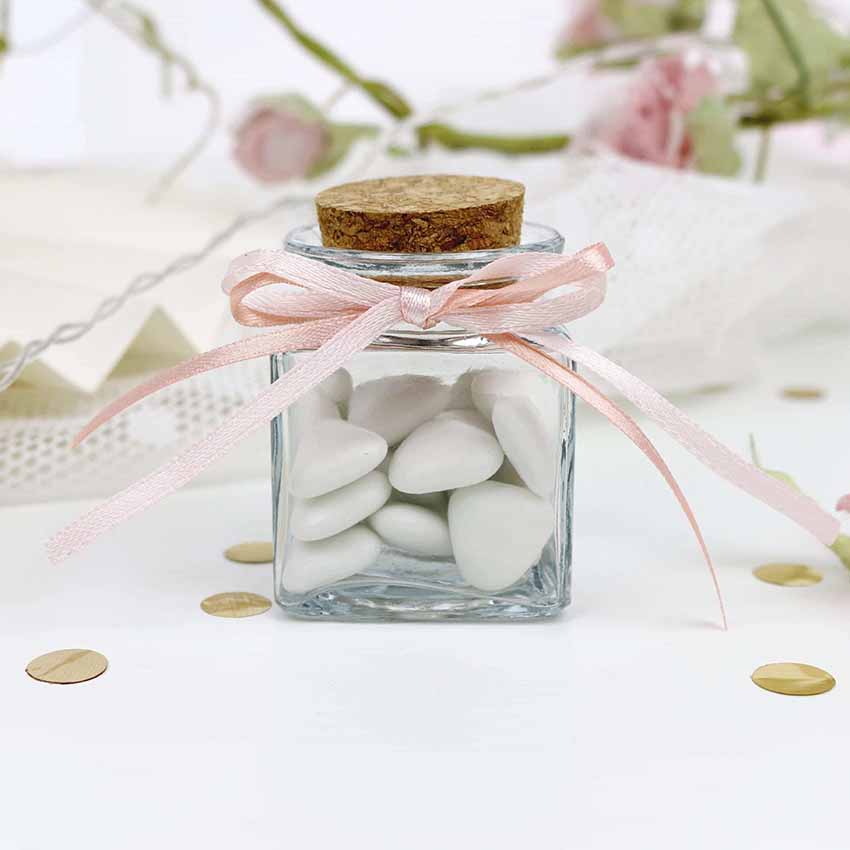 Korkenglas Set quadratisch für Gastgeschenke (12 Stück)