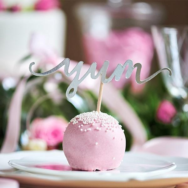 Cupcake Stecker yum silber