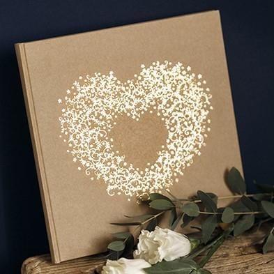 Gästebuch Vintage Herzornament gold