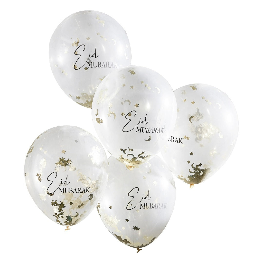 Ballon Set Eid Mubarak mit gold Konfetti
