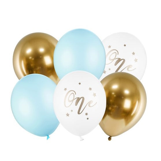 Luftballons Set Mix 1. Geburtstag blau