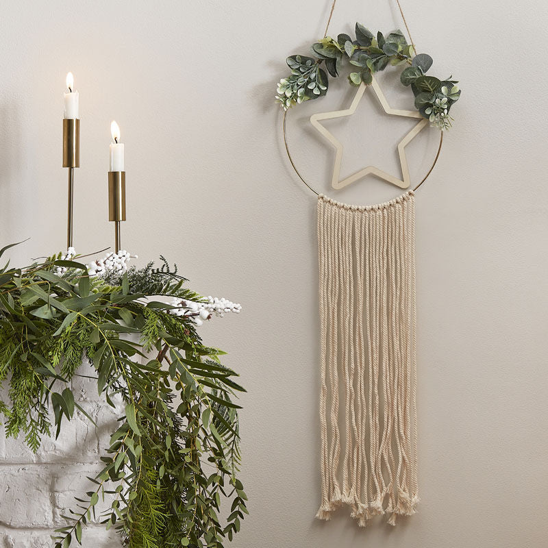 Makramee Wandbehang Weihnachts Deko