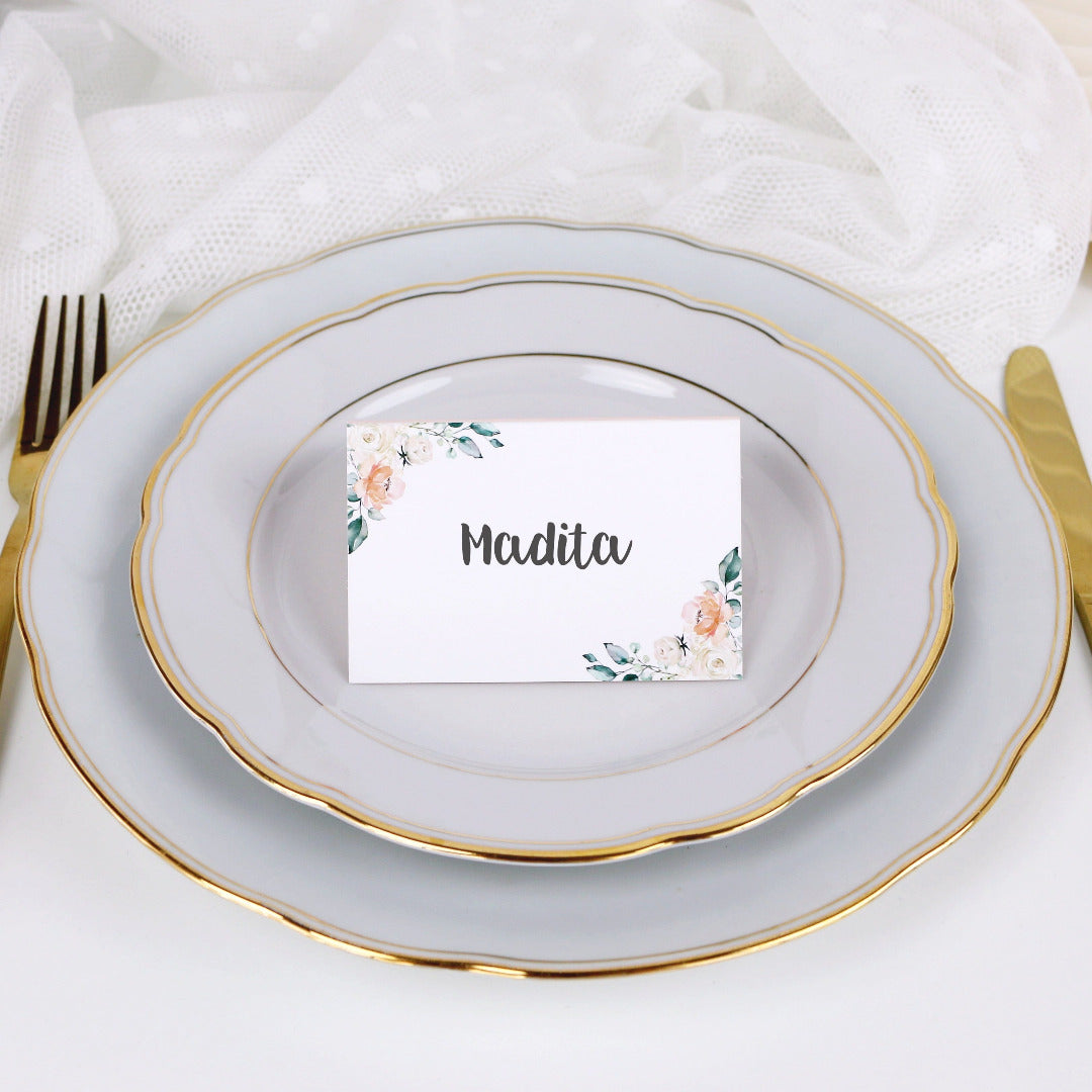 Namenskärtchen Blütenzauber für Hochzeit
