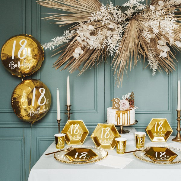 Pappteller gold 18. Geburtstag