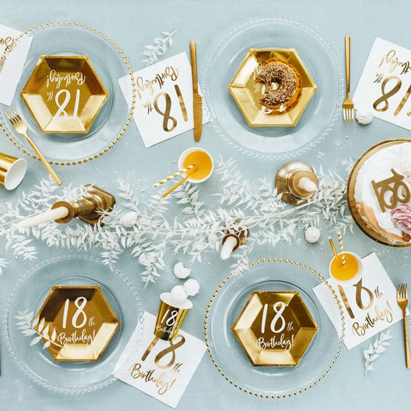 Pappteller gold 18. Geburtstag
