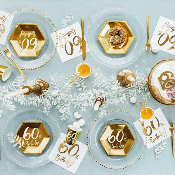 Pappteller gold 60. Geburtstag