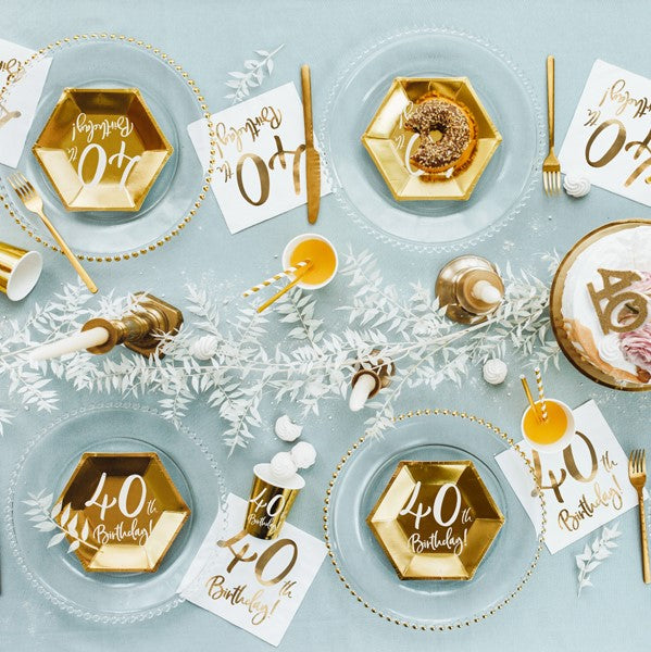 Pappteller gold 40. Geburtstag
