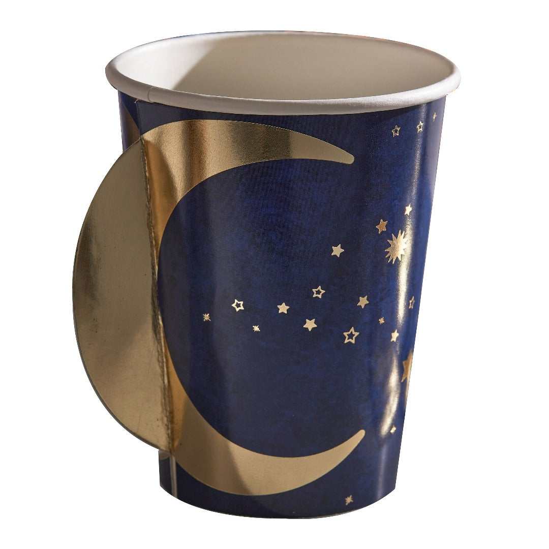 Pappbecher mit Sternen und Mond Motiv