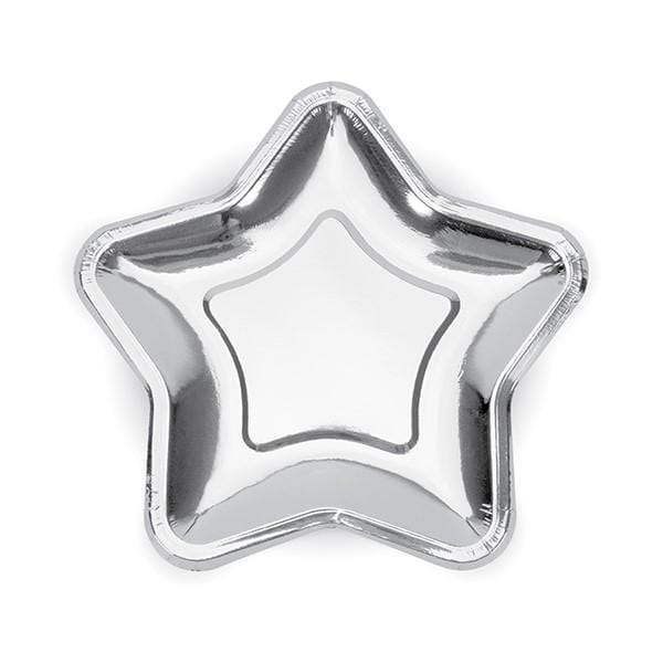 Pappteller Sternmotiv in silber