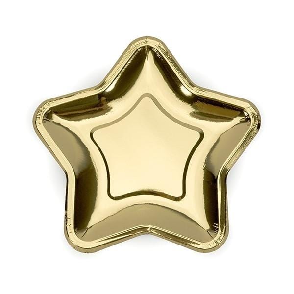 Party Hochzeit Pappteller Sternmotiv gold