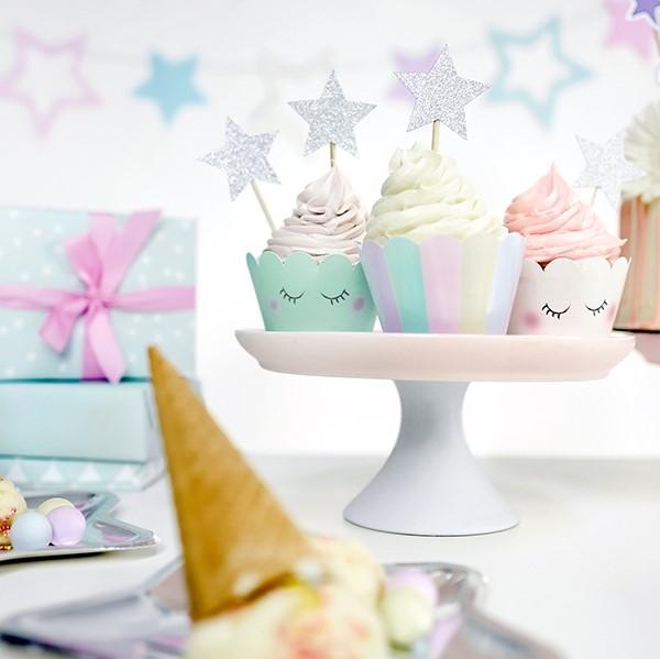 Cupcake Sticks Sterne silber