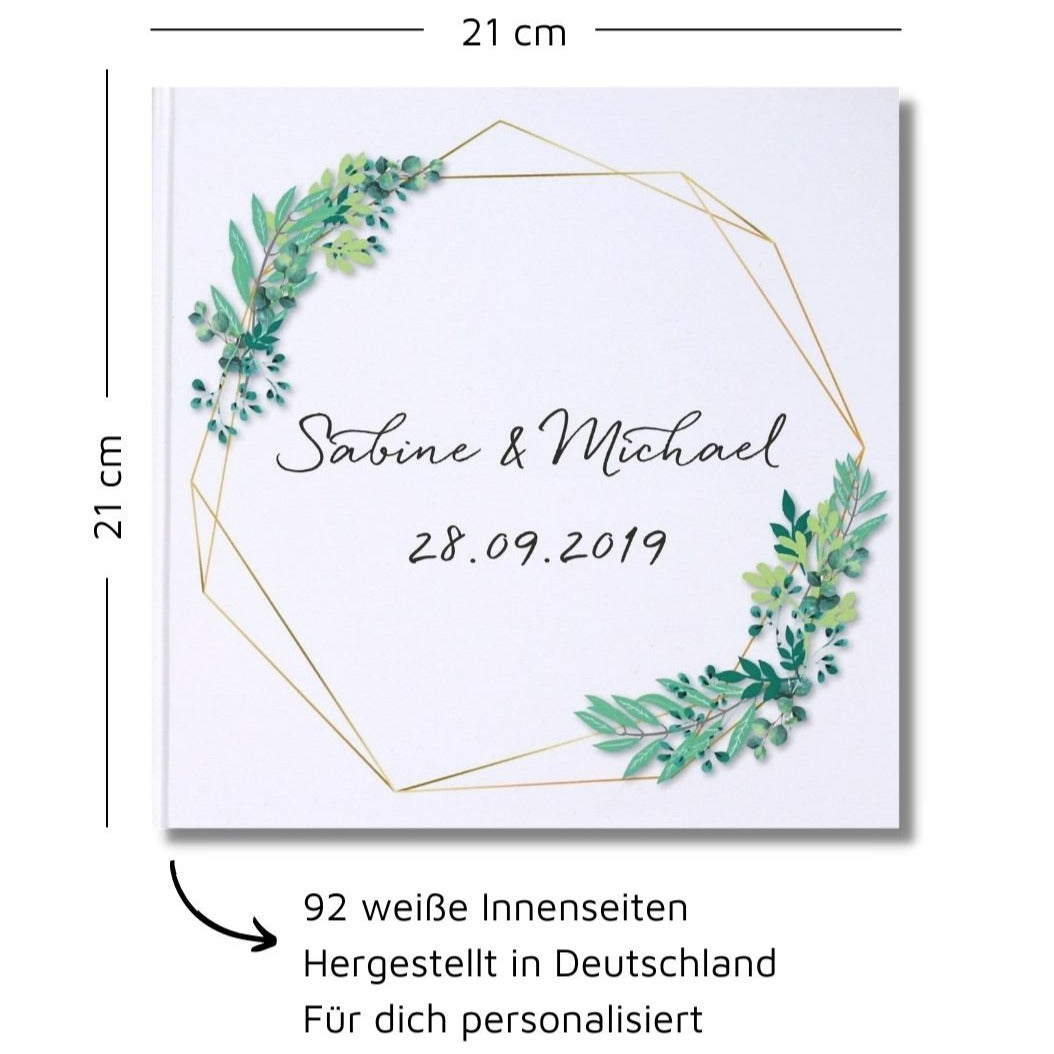Personalisiertes Gaestebuch Eukalyptus Masse