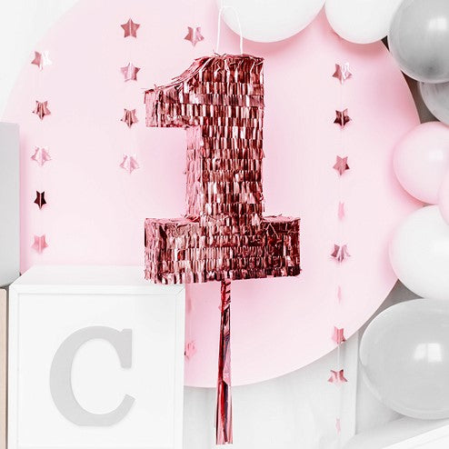 Pinata Zahl 1 rosegold