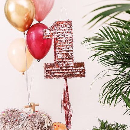 Pinata Zahl 1 rosegold