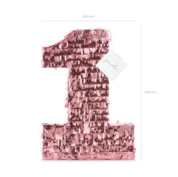 Pinata Zahl 1 rosegold