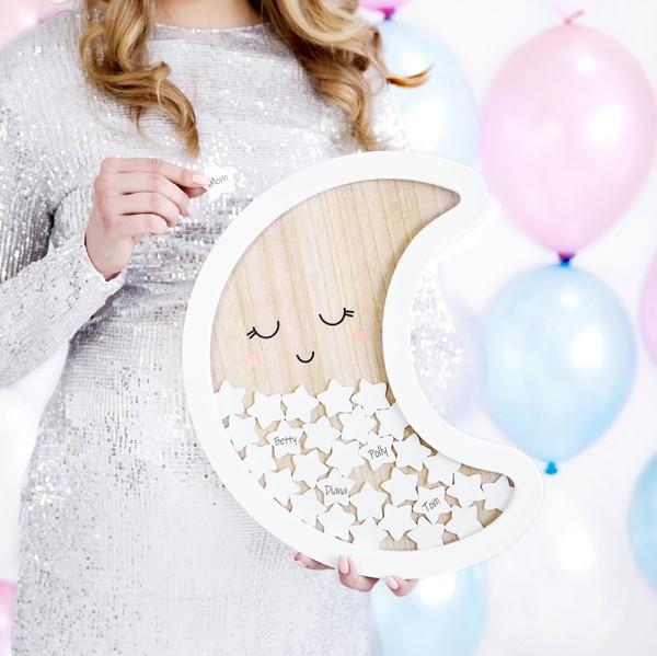 Baby Gästebuch Rahmen Mond
