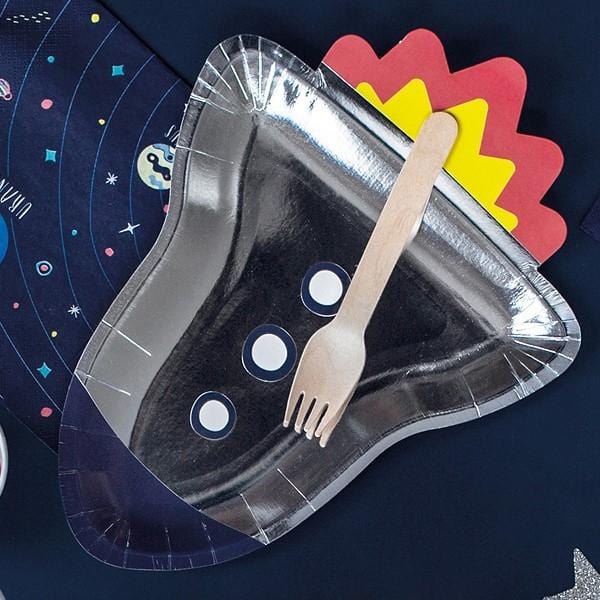Pappteller Rakete Motiv