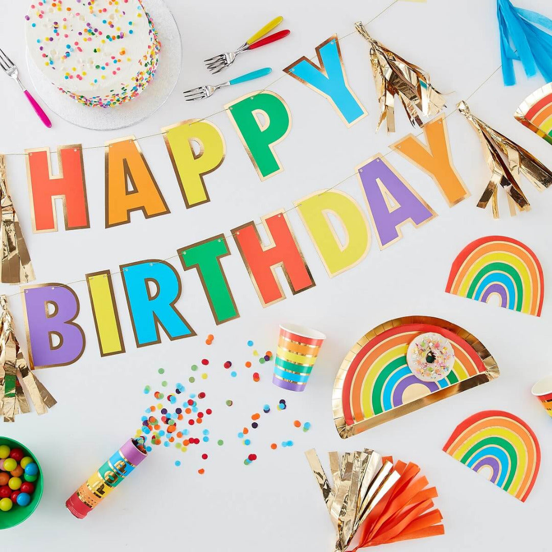 Regenbogen Deko Beispiel Foto fuer Geburtstag