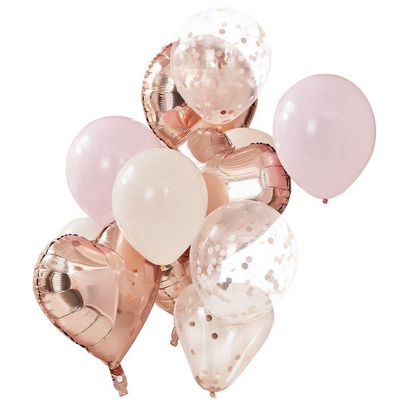 Ballon Deko Set rosa und rosegold