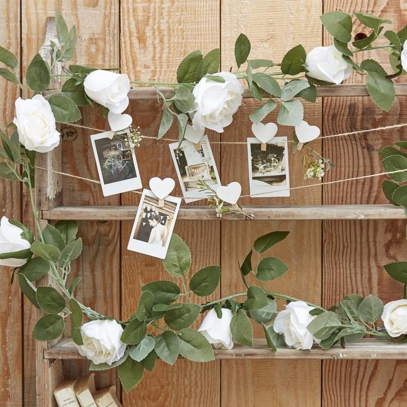 Romantische Deko Rosen Girlande - Ja-Hochzeitsshop