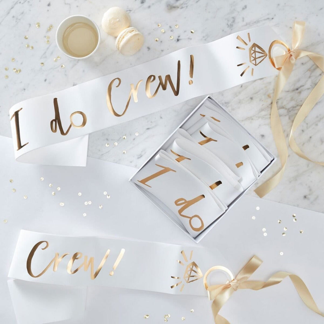Schaerpe i do crew in weiss und gold