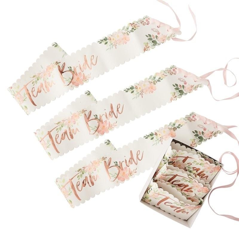 Schaerpen Set Team Bride floral 6 Stueck