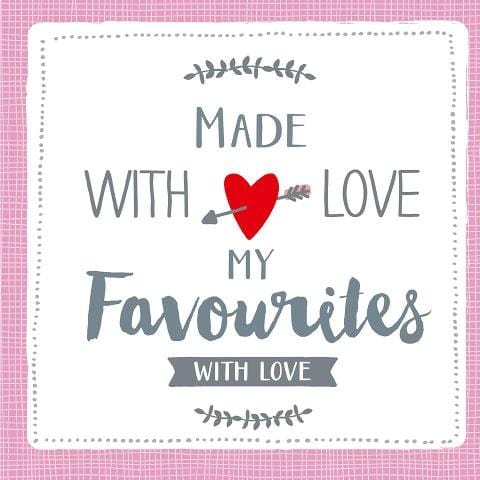 Serviette mit Aufdruck made with love
