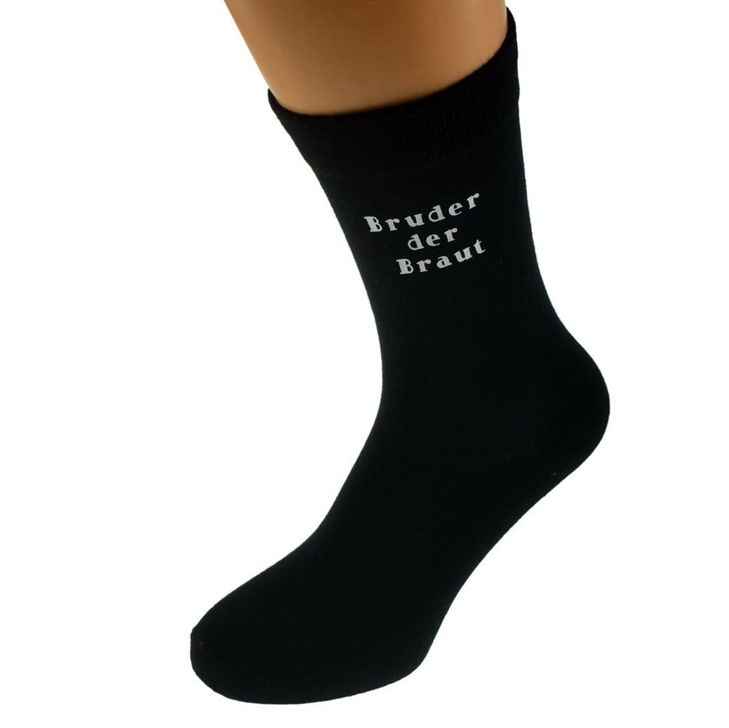 Hochzeit Socken schwarz mit Spruch Bruder der Braut