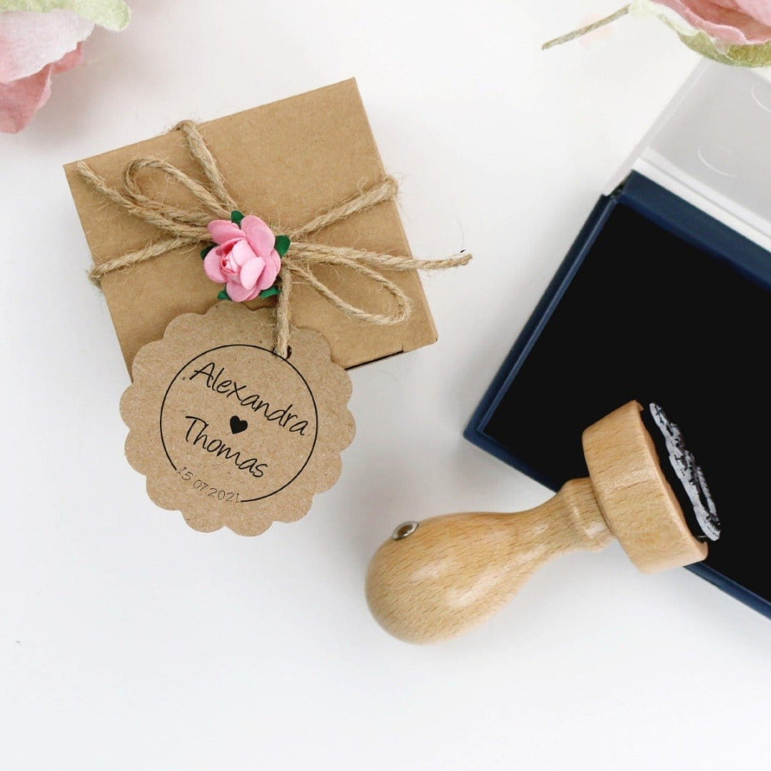 Personalisierter Stempel Kreis von Ja-Hochzeitsshop