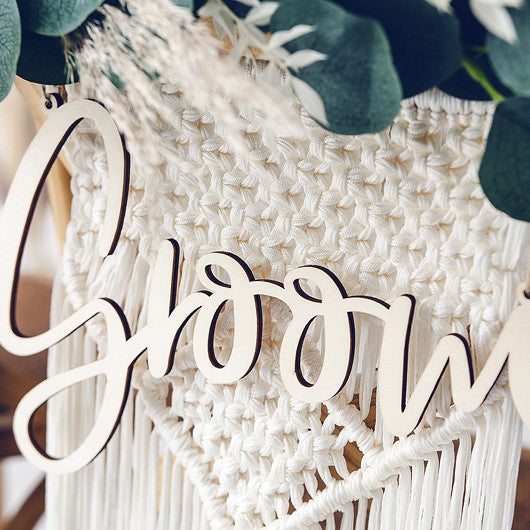 Holz Stuhlschilder Bride und Groom