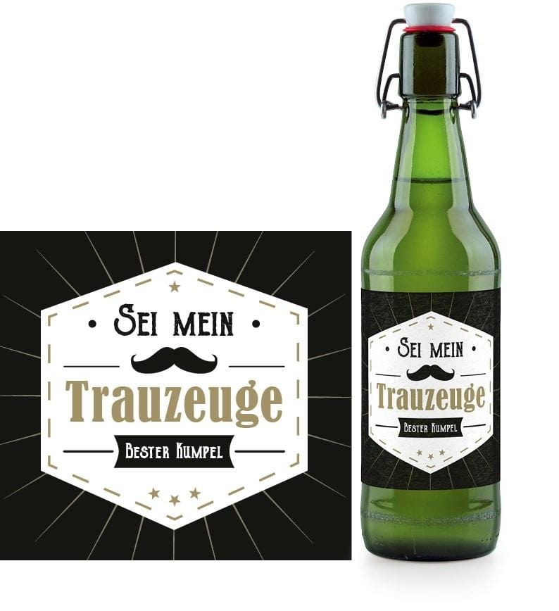 Trauzeuge Geschenk Set Flaschenetikett