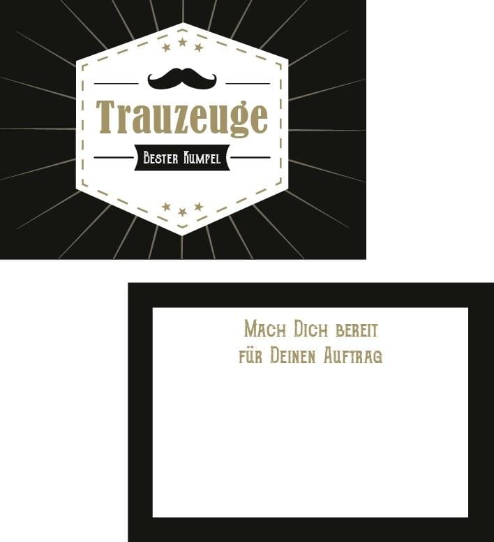 Trauzeuge Geschenk Set Postkarte